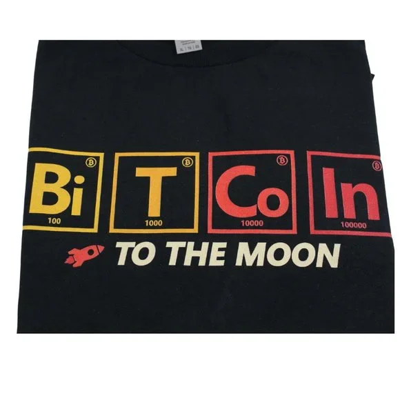 Bitcoin periodic table Heavyweight Unisex Crewneck T-shirt XL - Picture 4 of 5